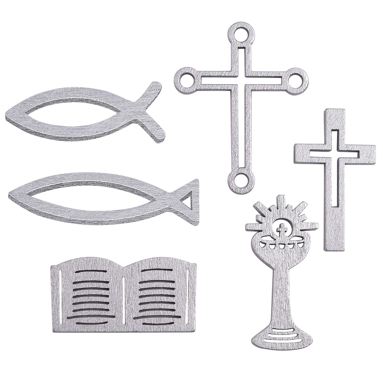 FEPITO Décoration Bois Argent Confirmation Communion Baptême