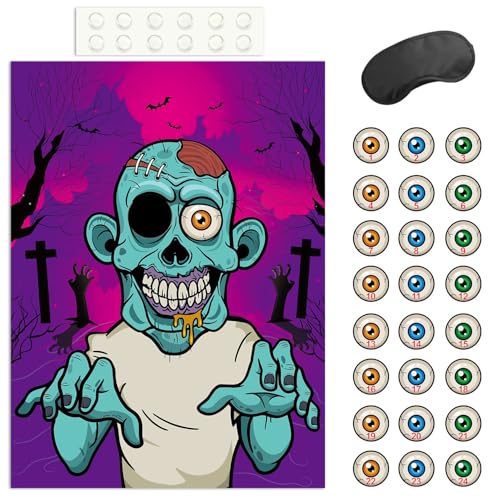 FEPITO Party Games jeu Halloween zombie 24 yeux 72x54 cm
