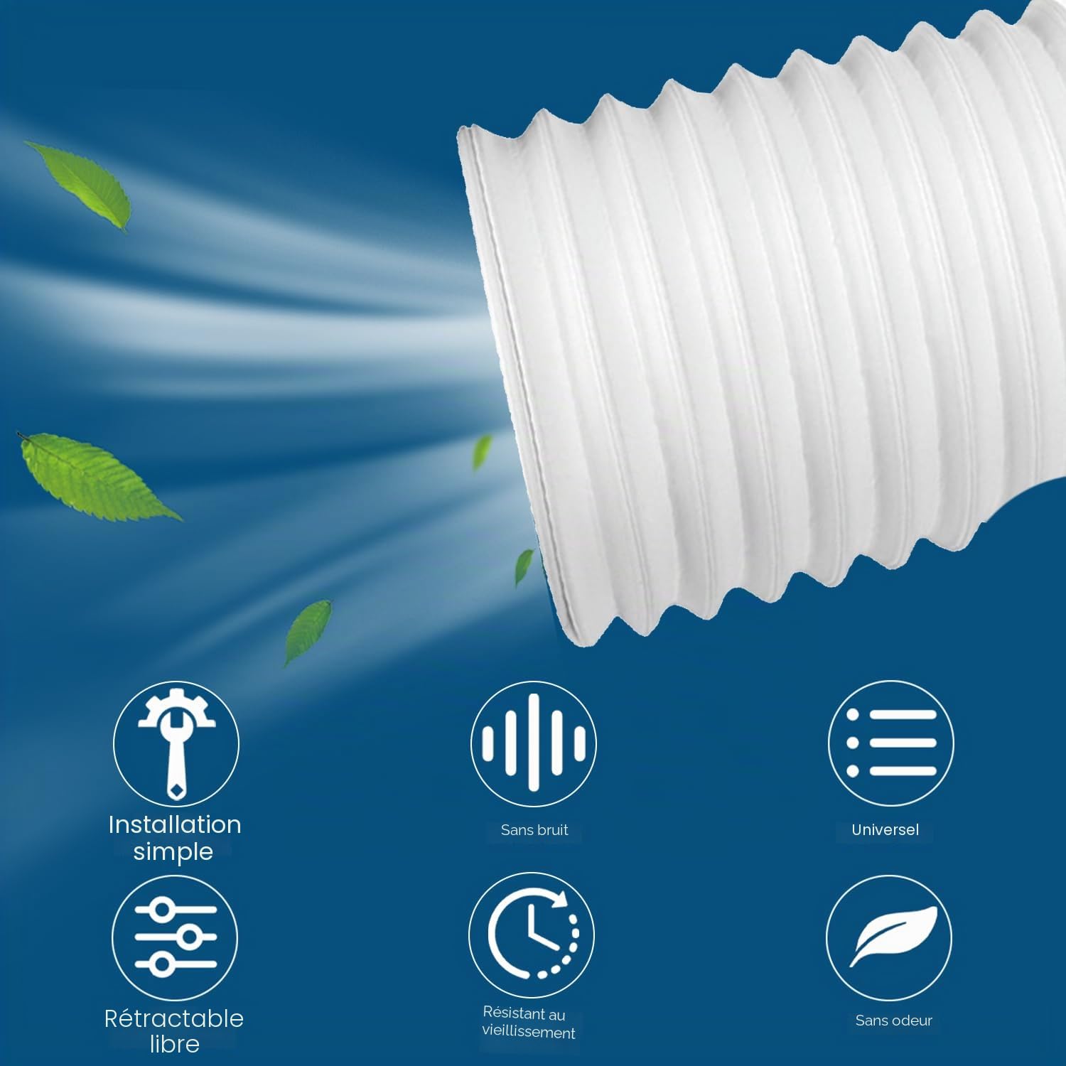 Tissting Tuyau Évacuation Climatiseur Mobile 3 m 150 mm Extensible