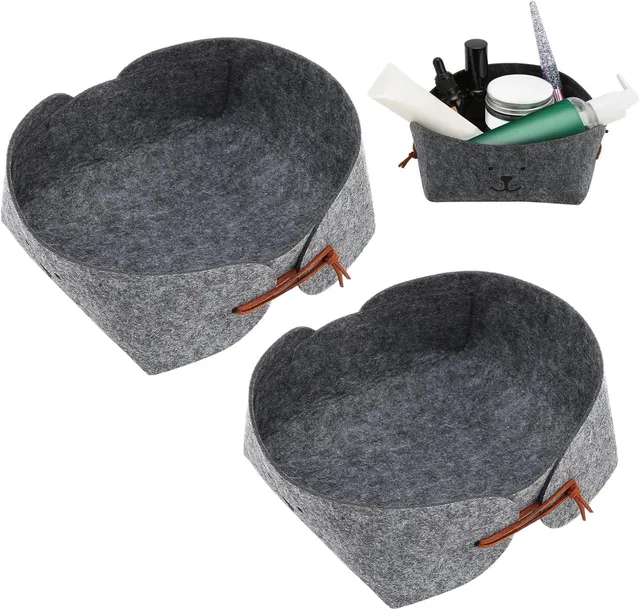 Tissting Boîte rangement feutre pliable lot de 3 petite