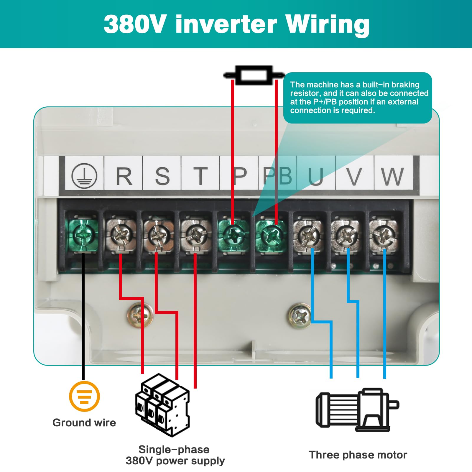 Jadeshay onduleur VFD 380V 5,5kW variateur triphasé