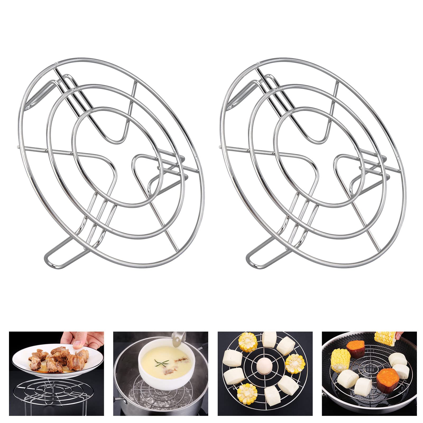Tissting Grille Vapeur Inox Ronde 15,5 cm Lot de 2