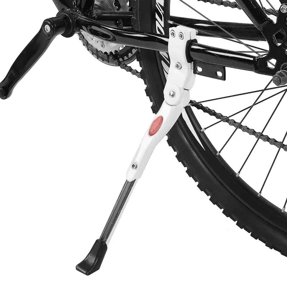 Tissting Béquille Vélo Alu béquille réglable 16-26 pouces blanc