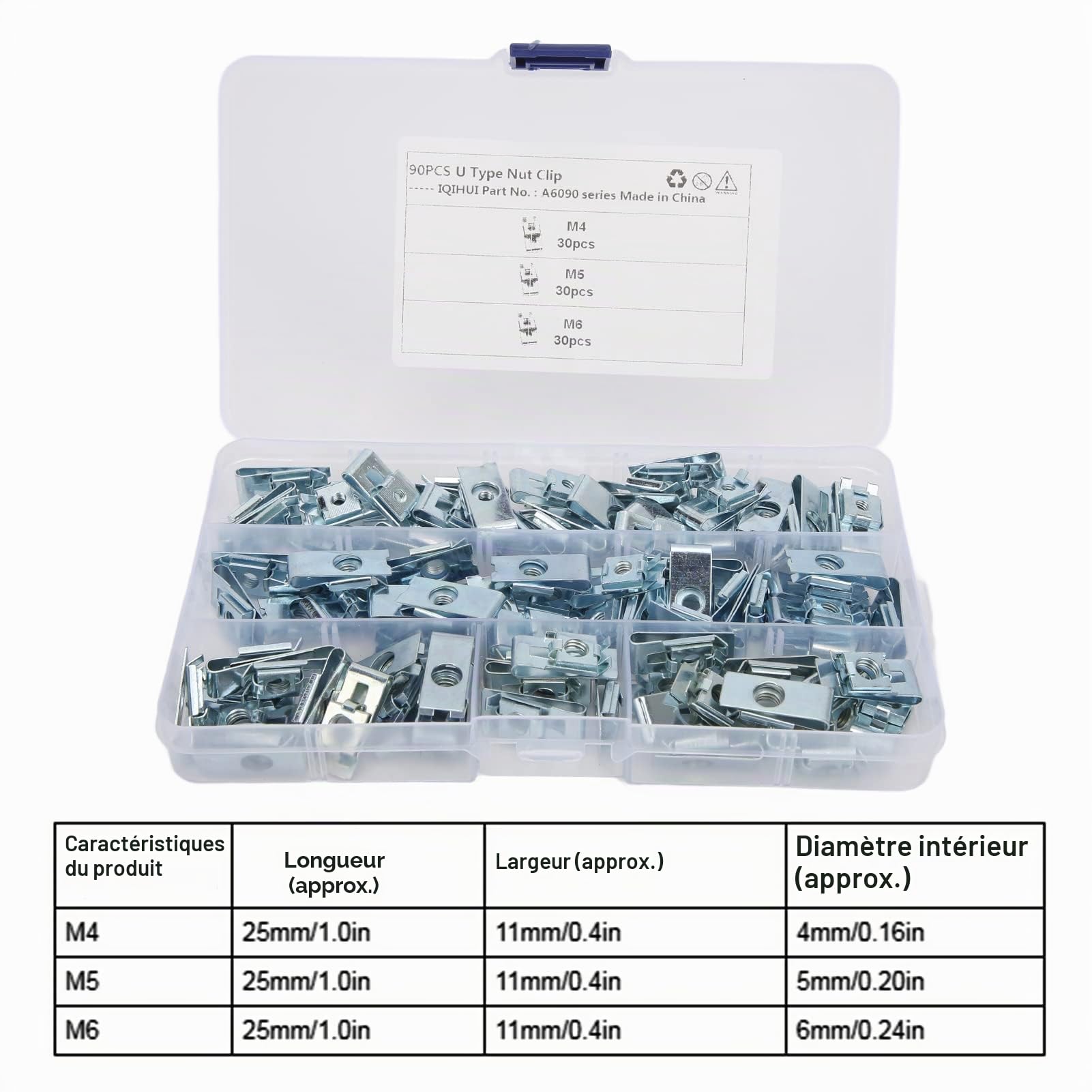 Tissting Vehicle Boat clips auto U 90 pièces
