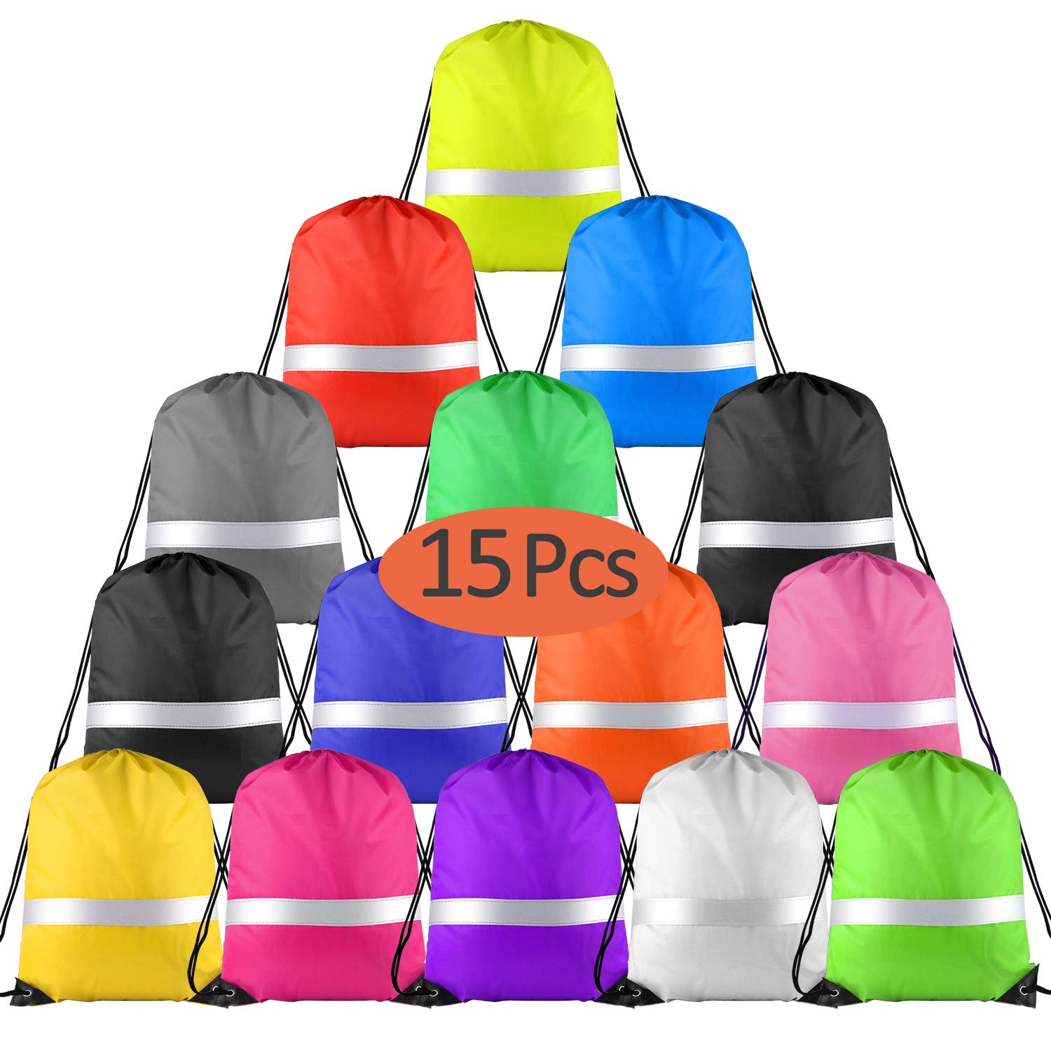 FEPITO Bags sac à dos cordon multicolore lot 15 réfléchissant