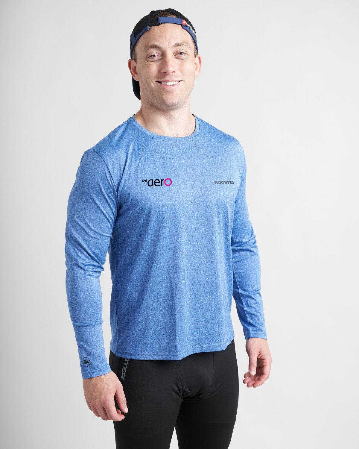 Rooster Tech Tops RS Aero t-shirt technique bleu UV 50+