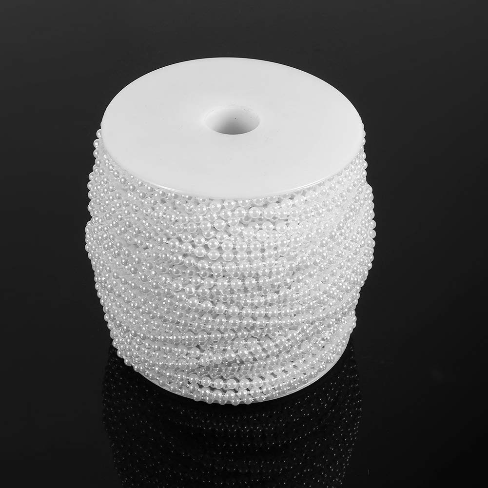 Ejoyous Guirlande Perles 50 m 3 mm Blanc