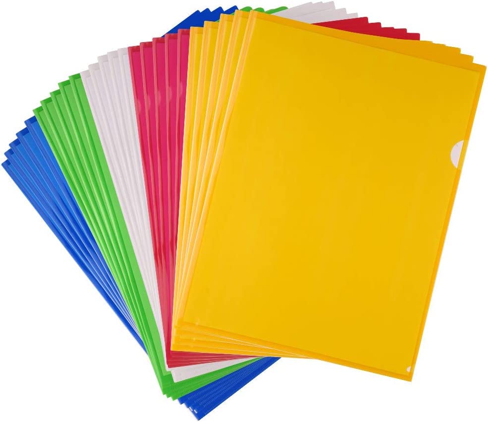 FEPITO Pochettes plastiques A4 couleurs lot 50
