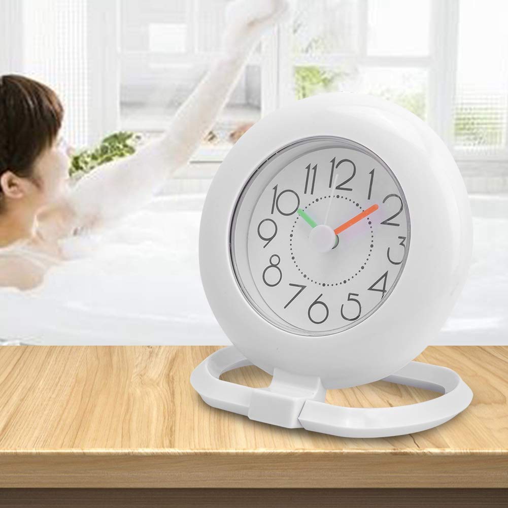 Jadeshay Horloge salle de bain étanche blanche