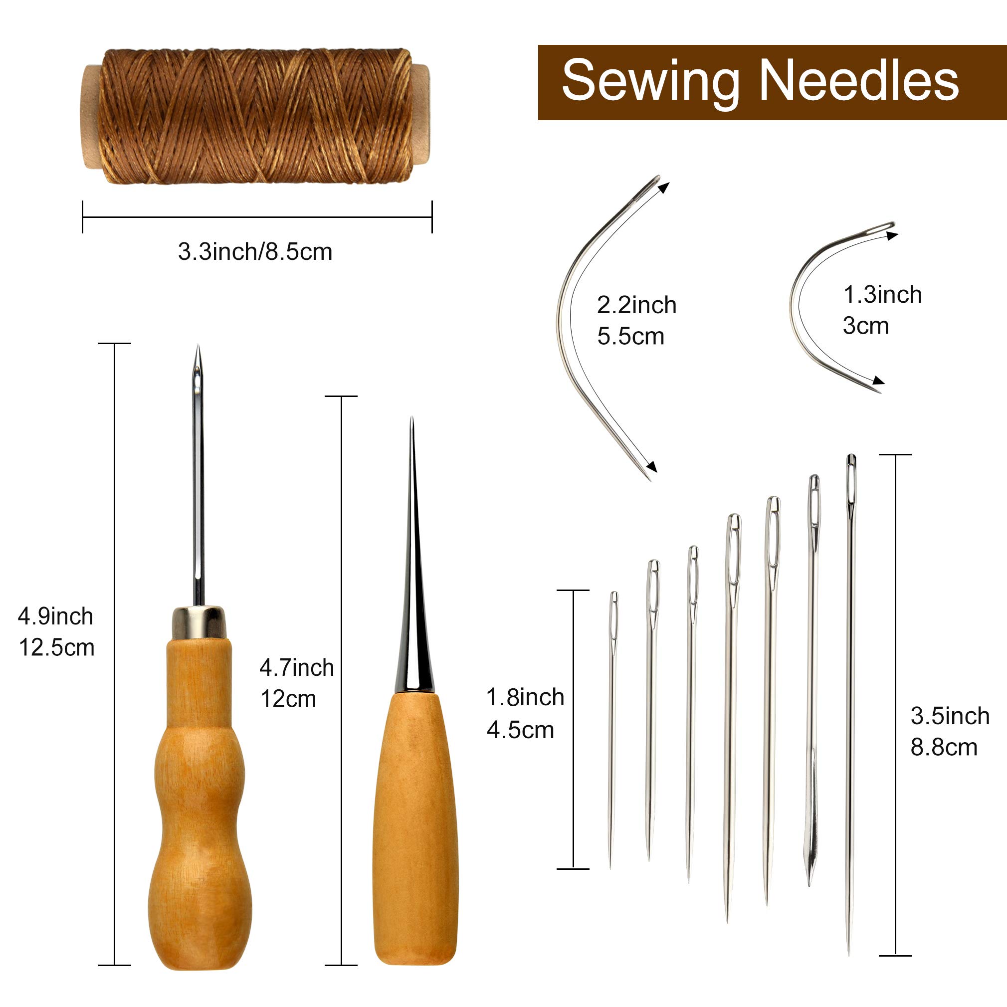FEPITO fil ciré cuir 150D 8 couleurs kit 21 pièces