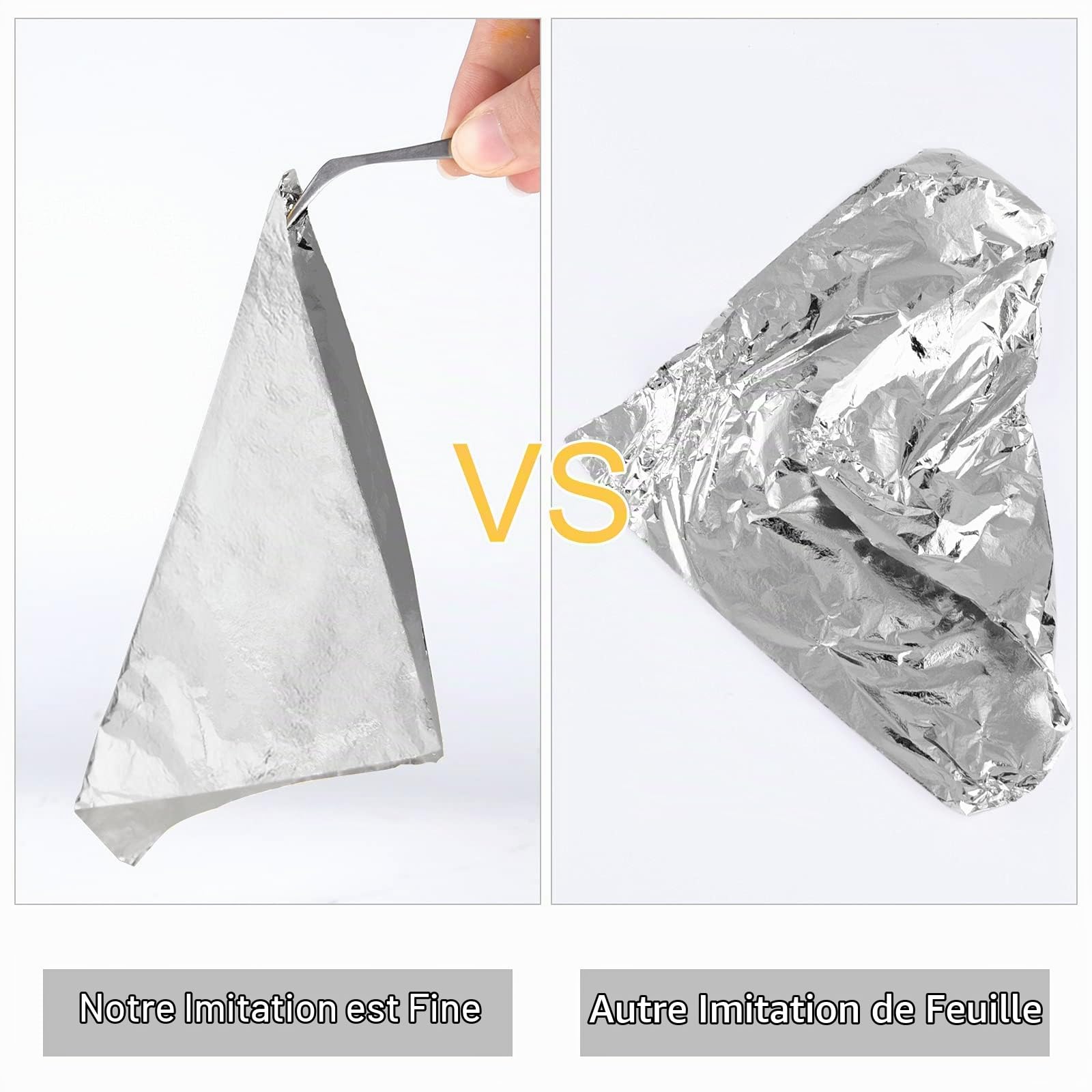 FEPITO 200 feuilles dorure or argent 14x14 cm