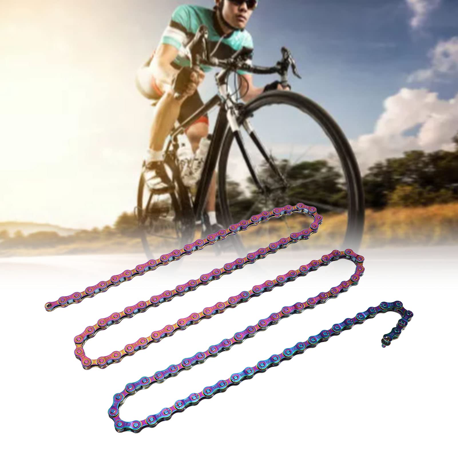 Tissting Chaîne Vélo 6/7/8 Vitesses chaîne VTT acier carbone