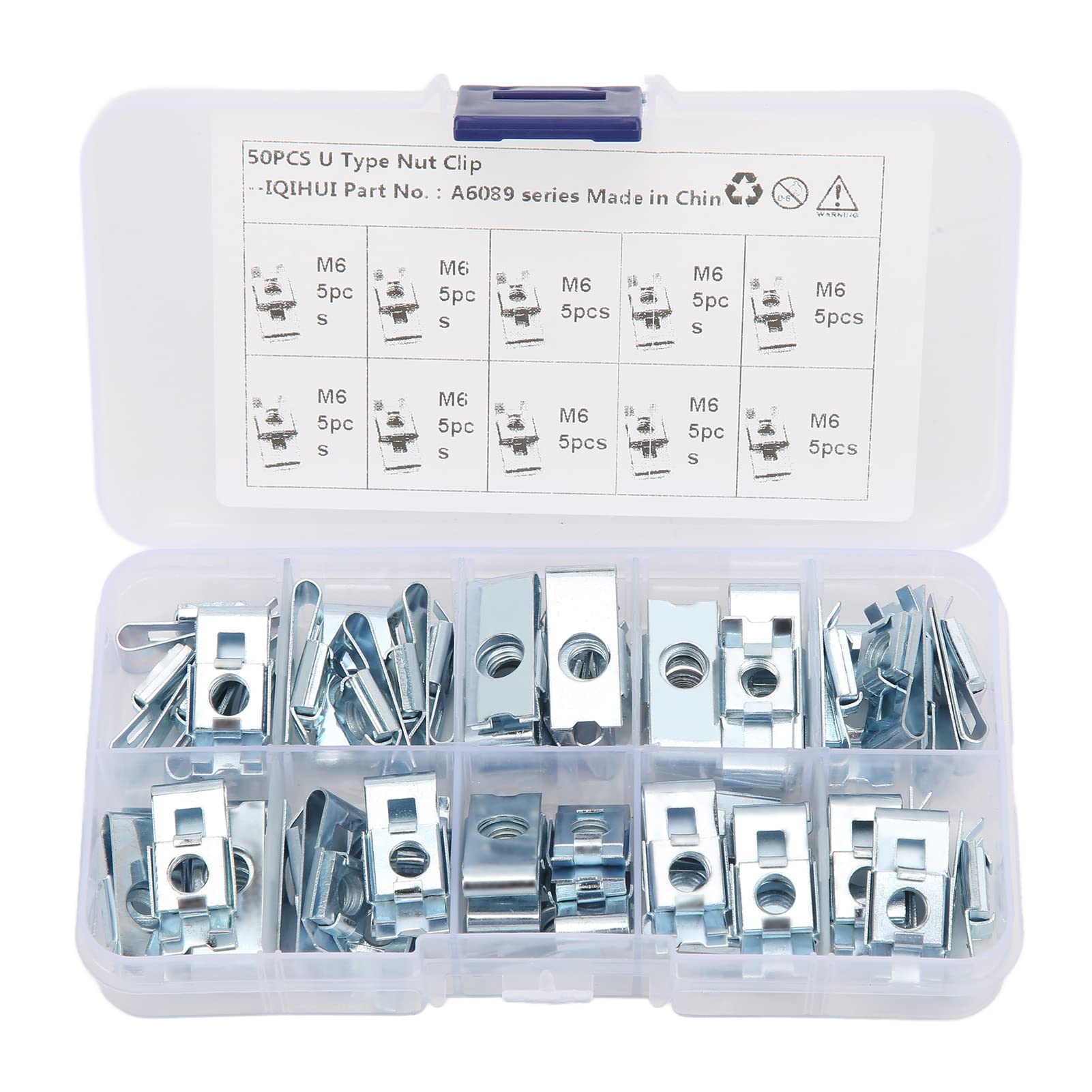 Tissting M6 écrou clip en U acier lot 50 + boîte
