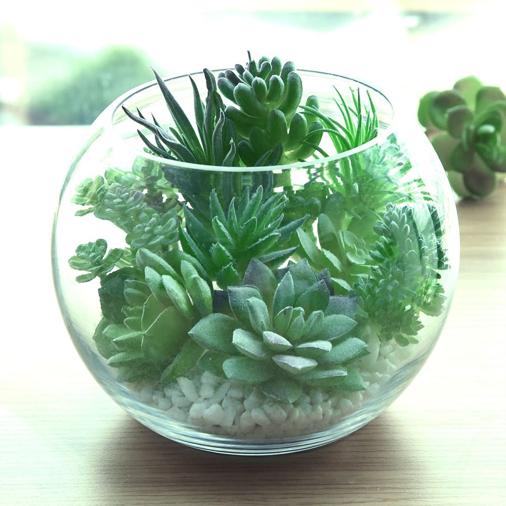FEPITO Plantes Succulentes Artificielles Vertes 16 Pièces