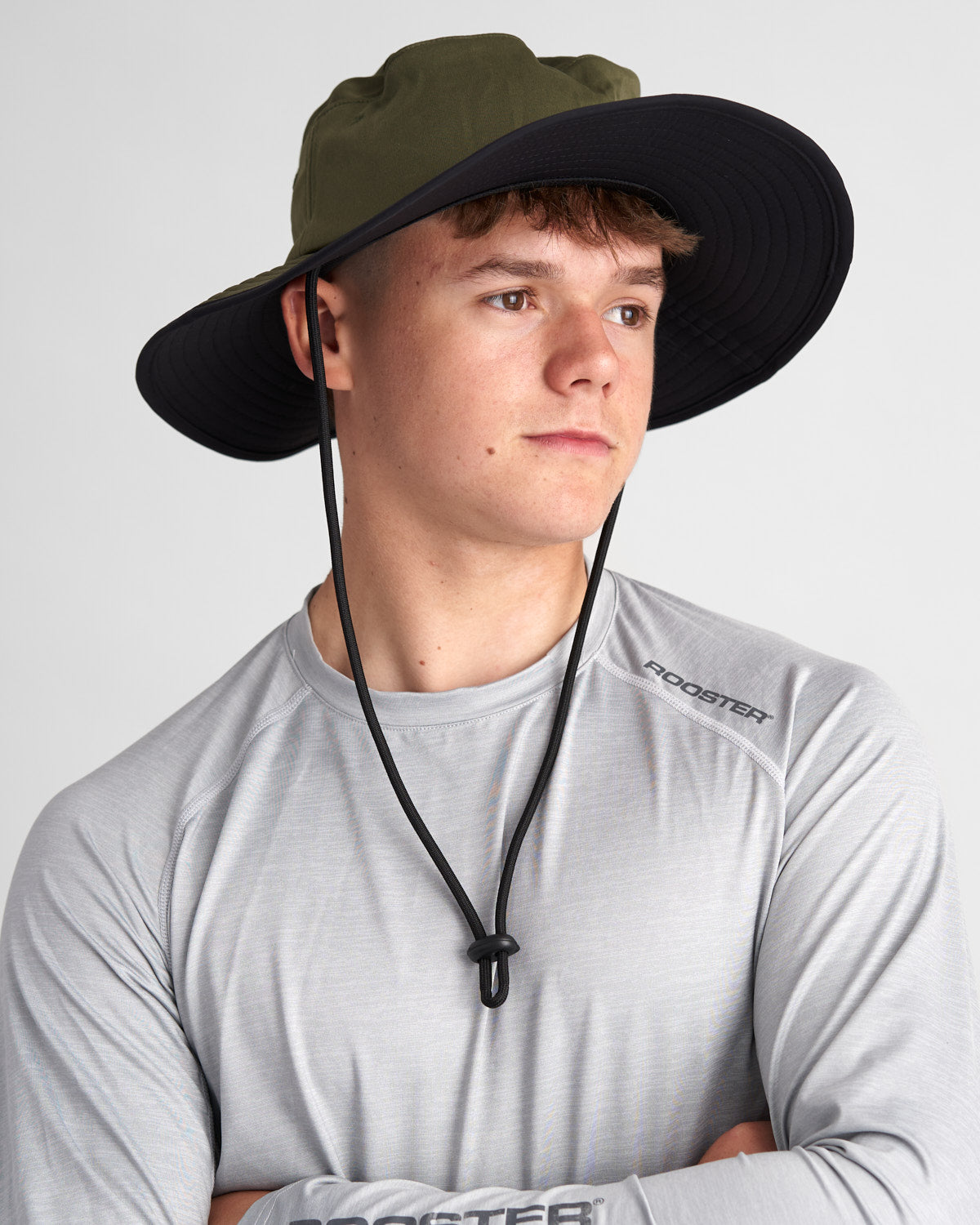 Rooster chapeau large bord UV vert armée S/M