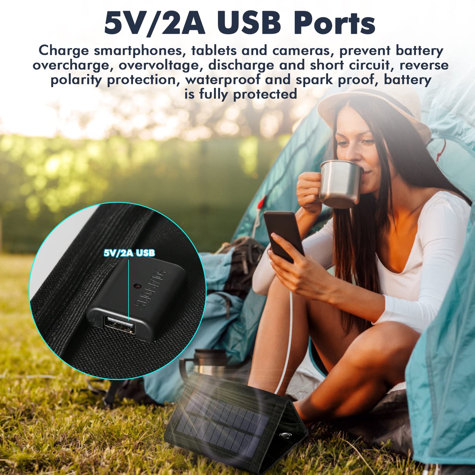 Jadeshay Solaire Photovoltaïque Panneau Solaire 10W Chargeur USB