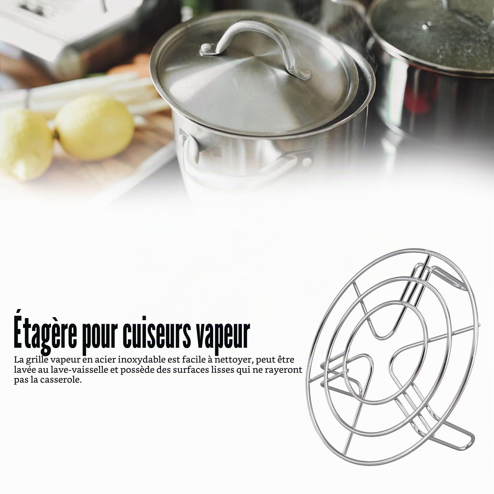 Tissting Grille Vapeur Inox Ronde 15,5 cm Lot de 2