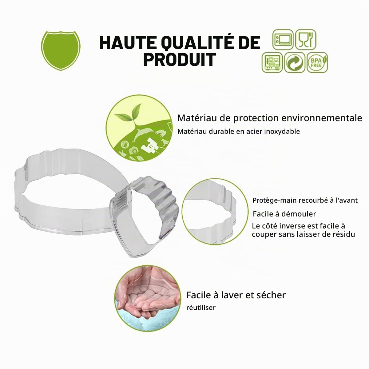 Tissting Emporte-Pièce Pivoine Inox Lot de 4 Biscuits