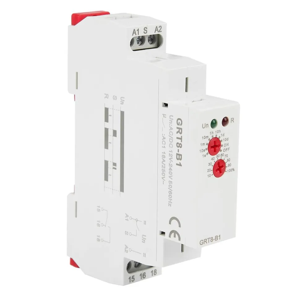 Jadeshay Installation Électrique GRT8-B1 relais temporisé rail DIN 12-240V
