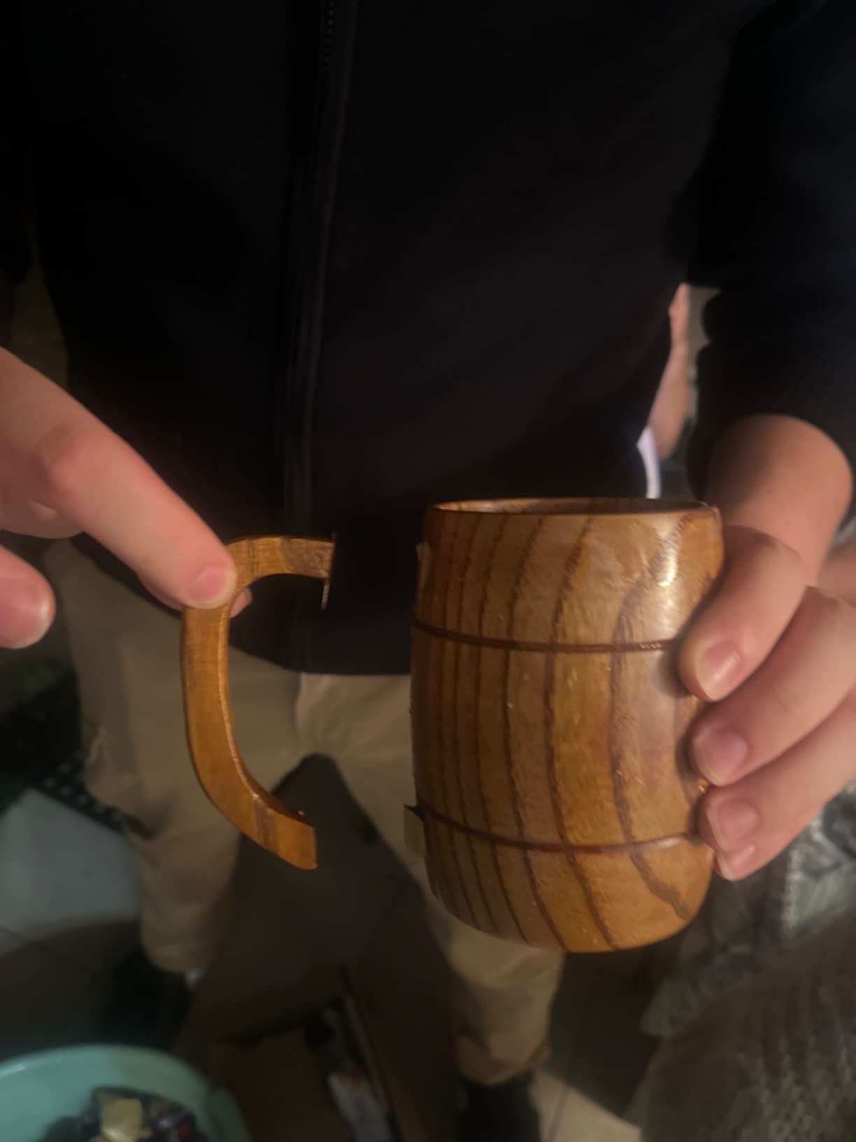 Jadeshay Articles Ménagers tasse bois 350ml bois foncé