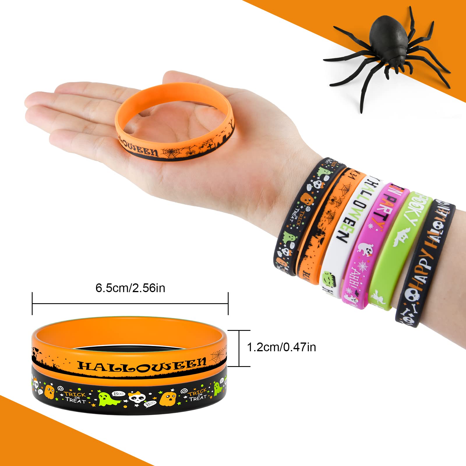 FEPITO Party Decorations bracelets Halloween silicone lot 36