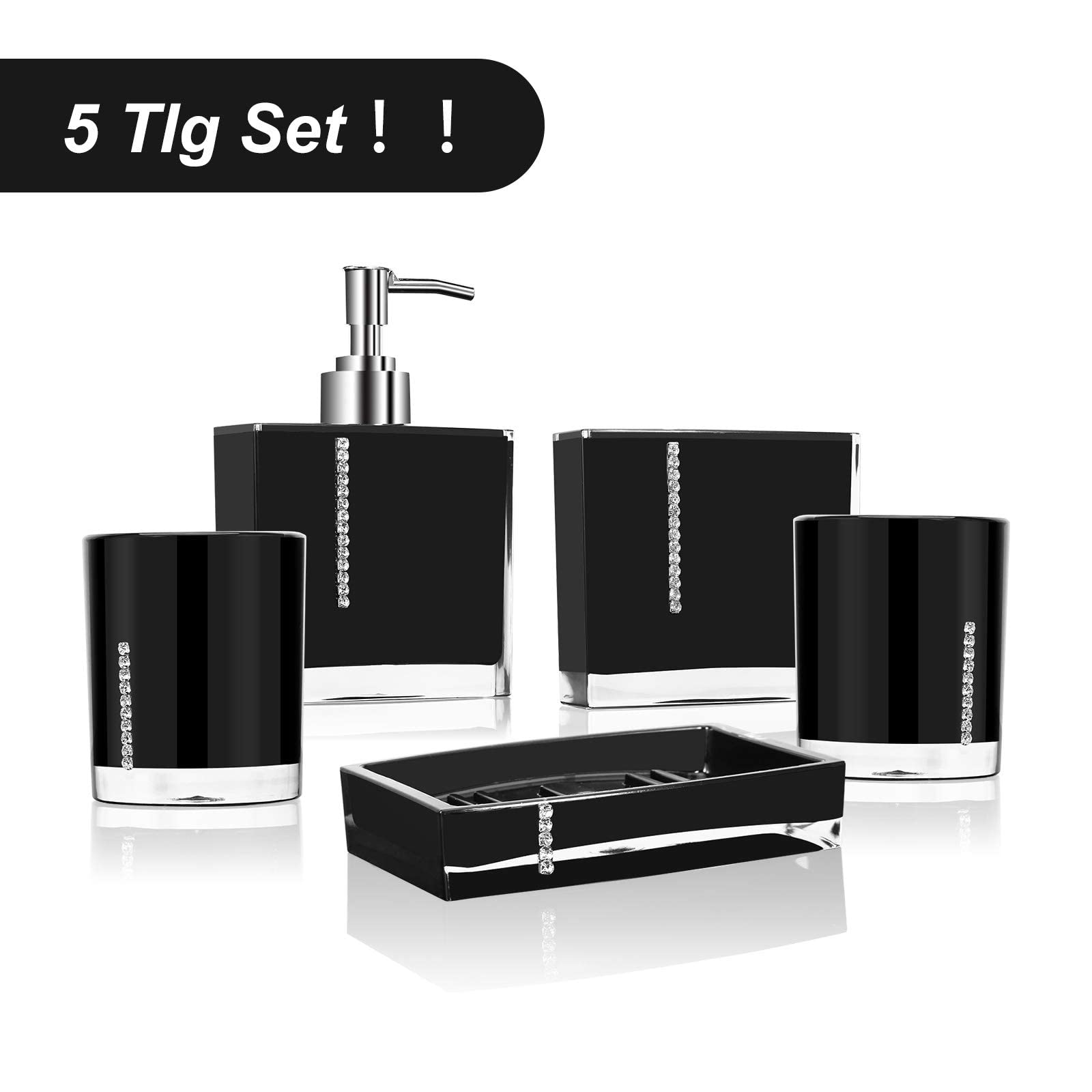 Ejoyous Bathroom ensemble salle de bain 5 pièces acrylique distributeur