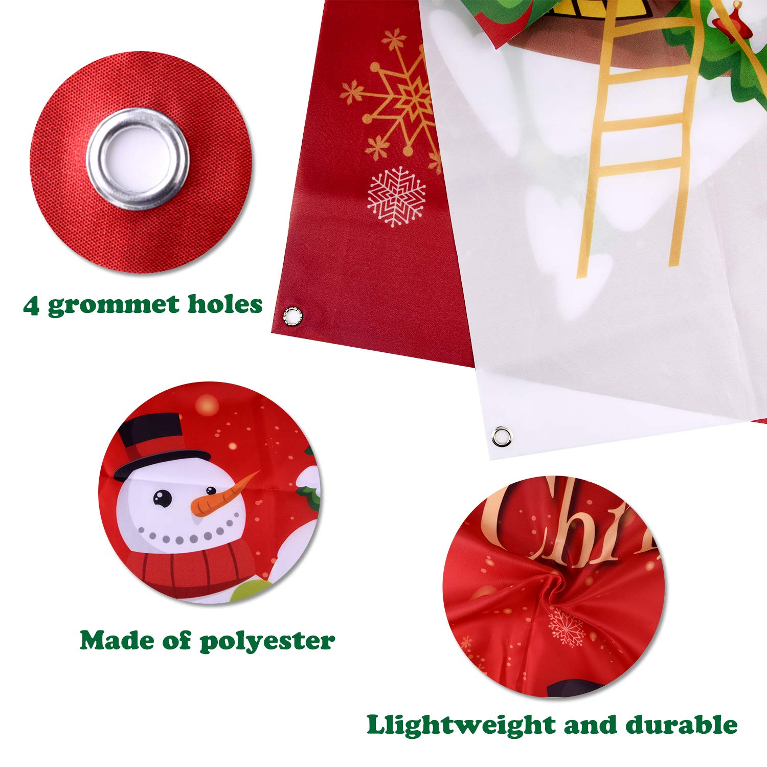 FEPITO Party Decorations bannière Noël 180x105 cm polyester