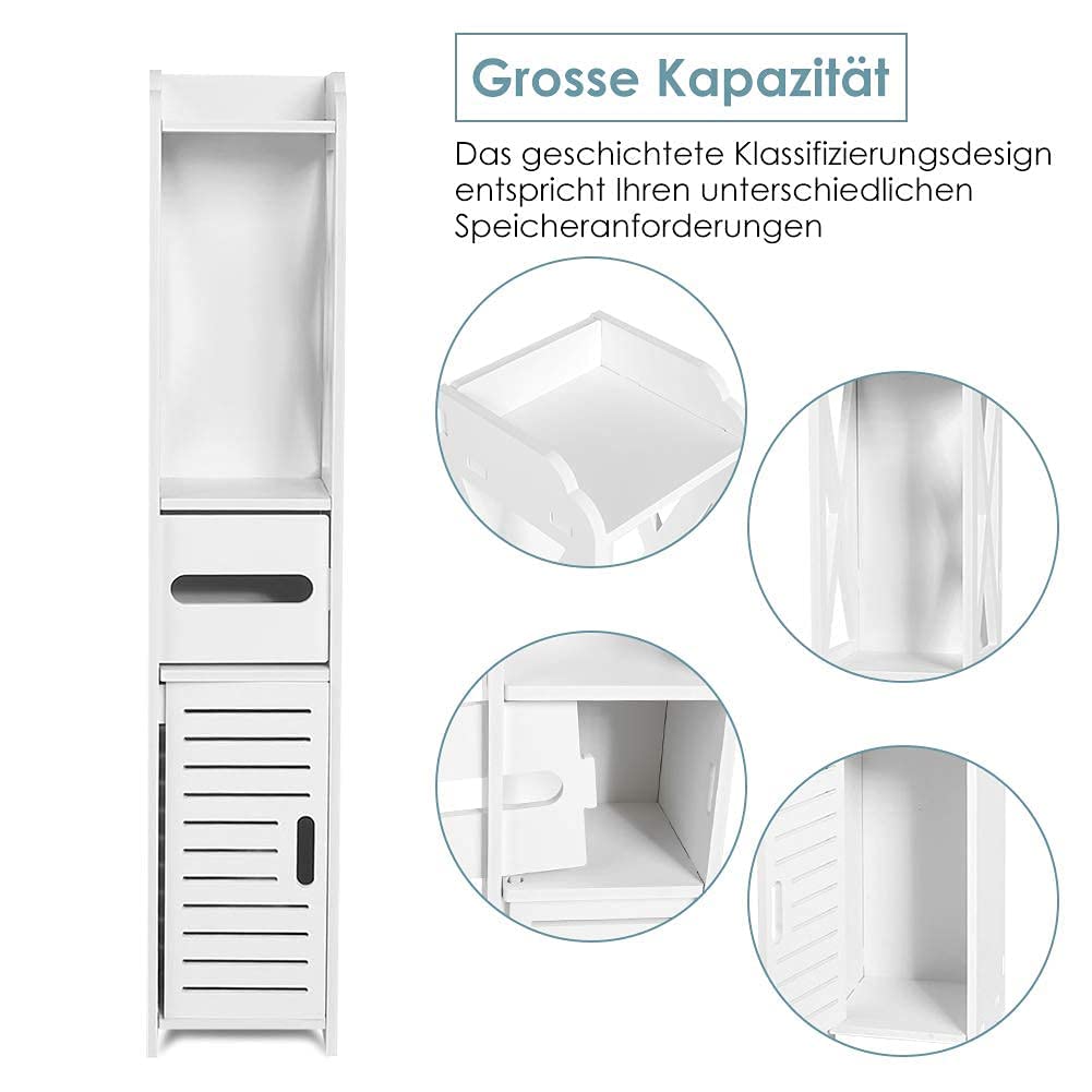 Ejoyous Bathroom colonne salle de bain blanc 80 cm