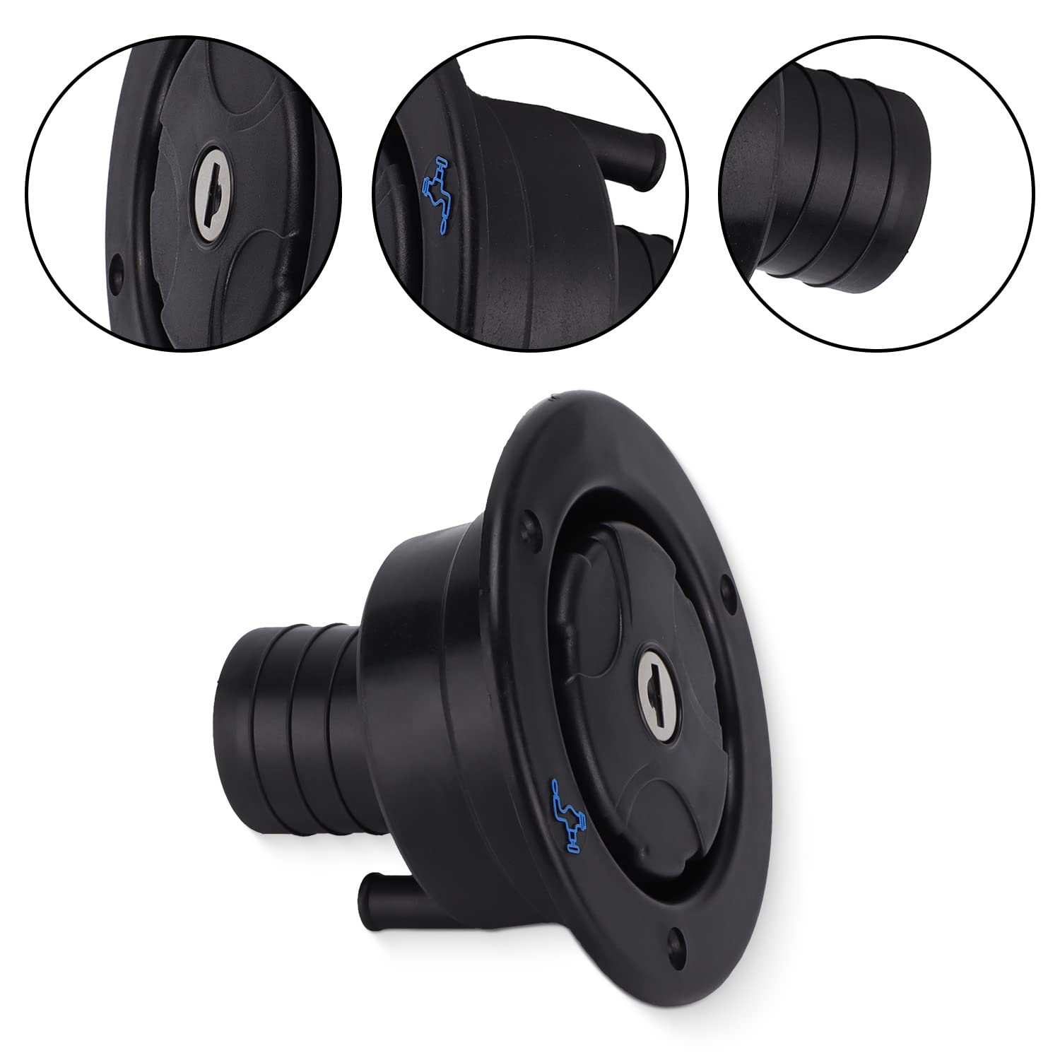 Tissting Bouchon eau camping-car noir 110 mm