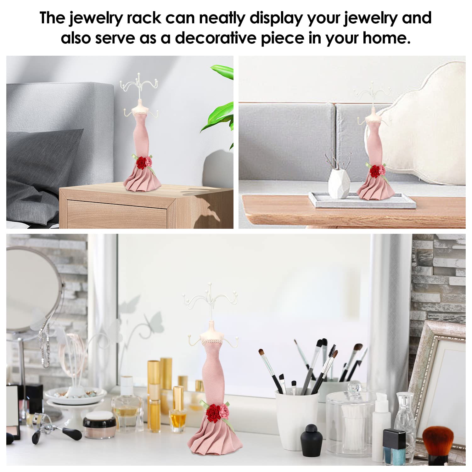 Tissting Présentoir Bijoux Robe Princesse Rotatif Résine
