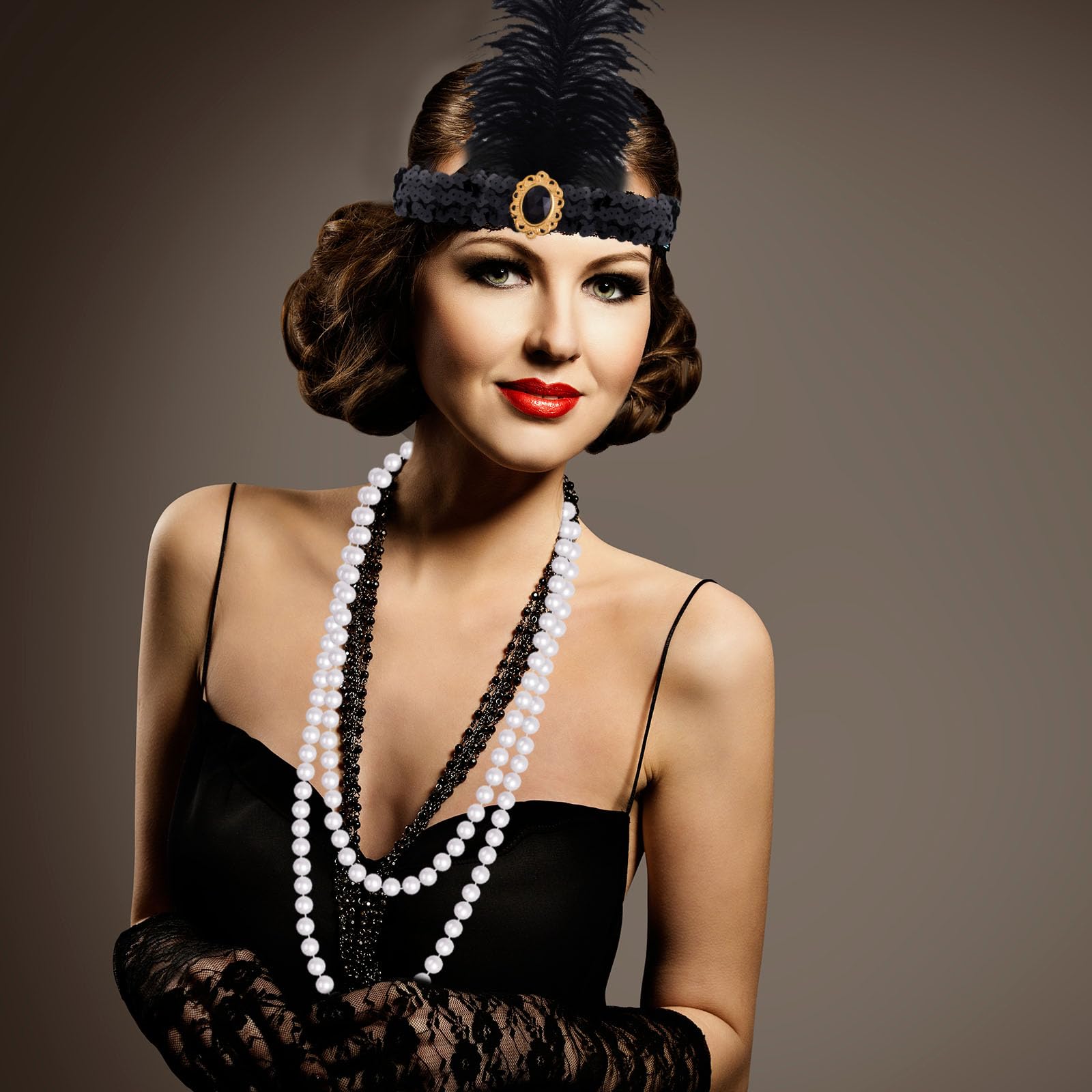 FEPITO Set Accessoires Années 20 Charleston Déguisement Femme