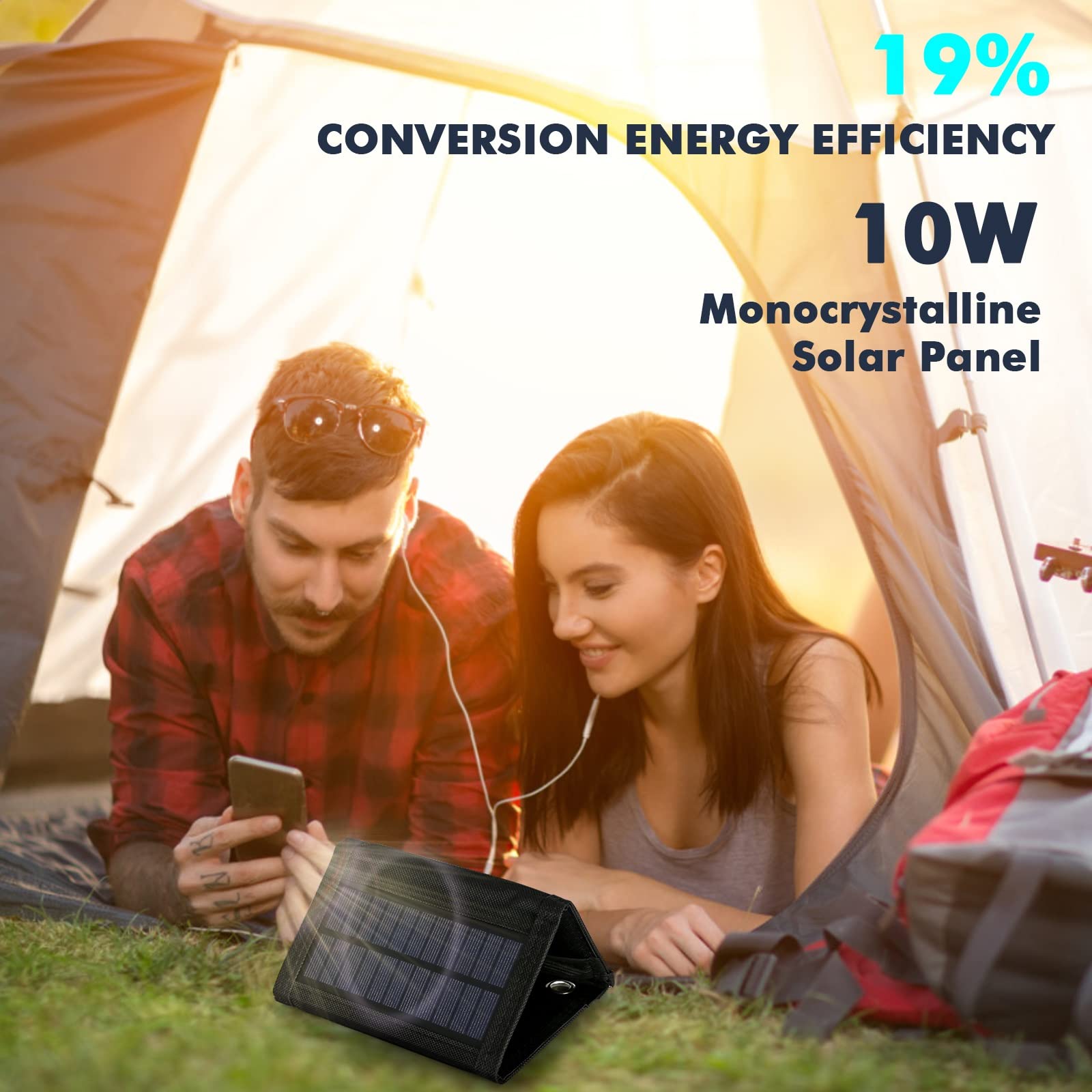 Jadeshay Solaire Photovoltaïque Panneau Solaire 10W Chargeur USB