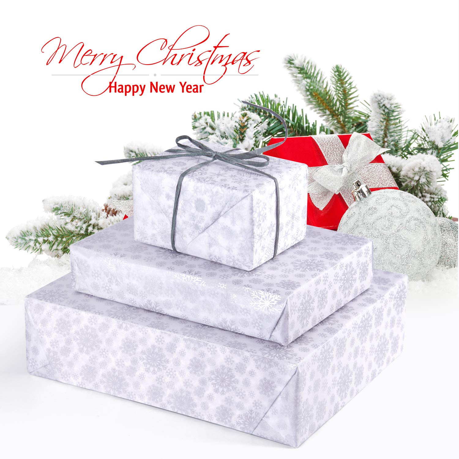 FEPITO papier de soie Noël argent 100 feuilles
