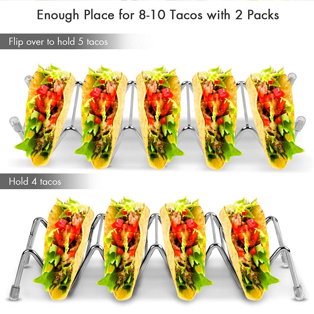 Ejoyous porte tacos inox lot 2 pour 8 à 10 tacos