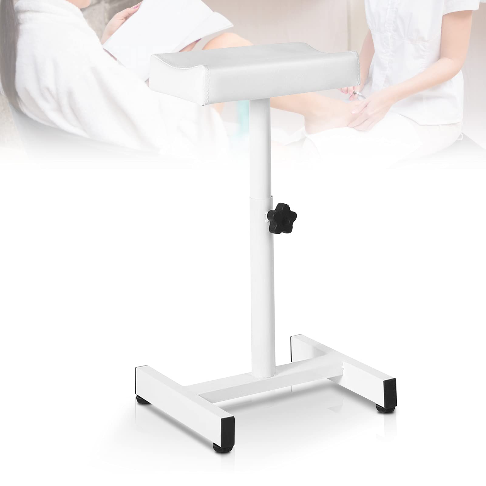 Ejoyous Tabouret Pédicure Repose-Pieds Blanc Hauteur Réglable