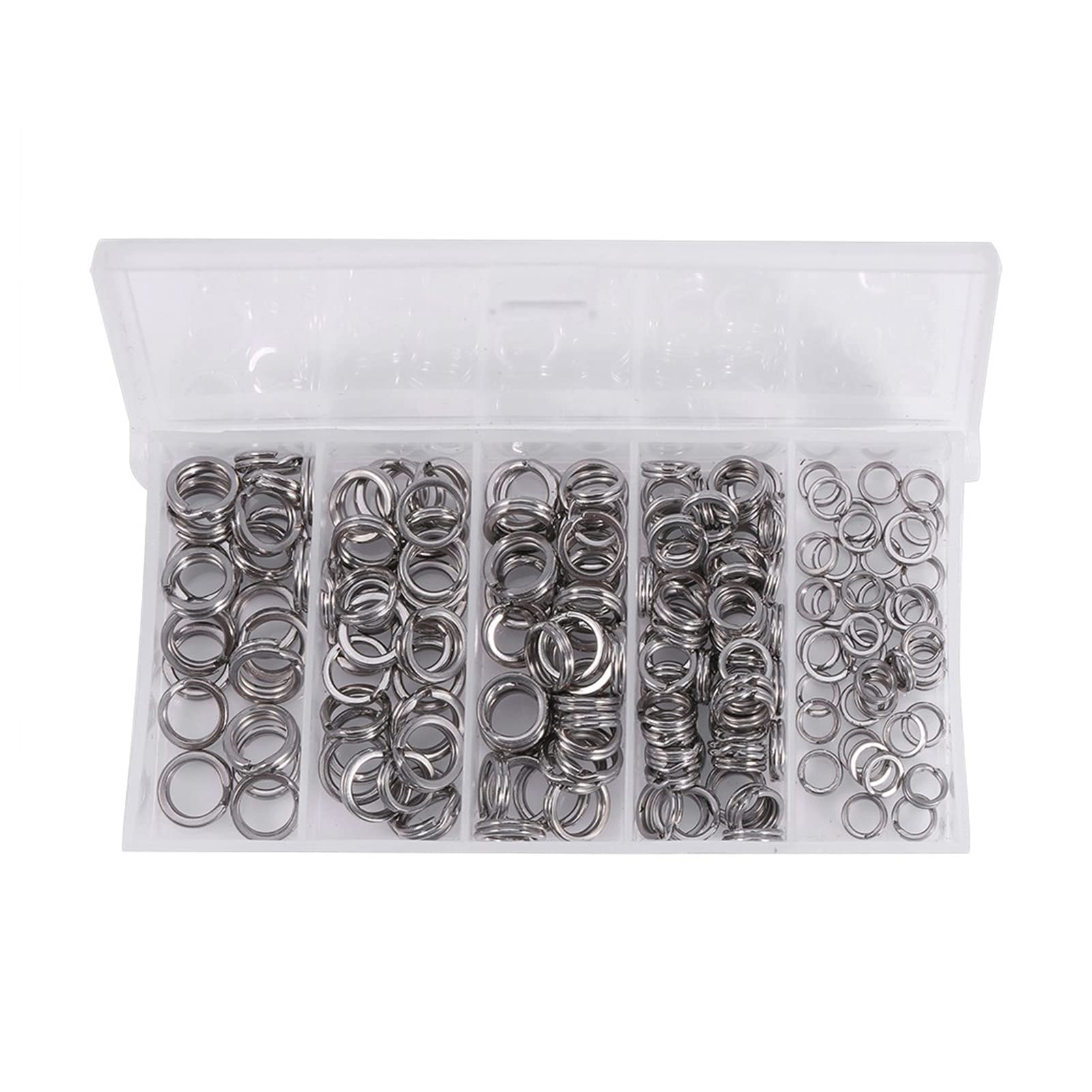 Ejoyous anneaux brisés pêche inox 200 pcs 5 tailles