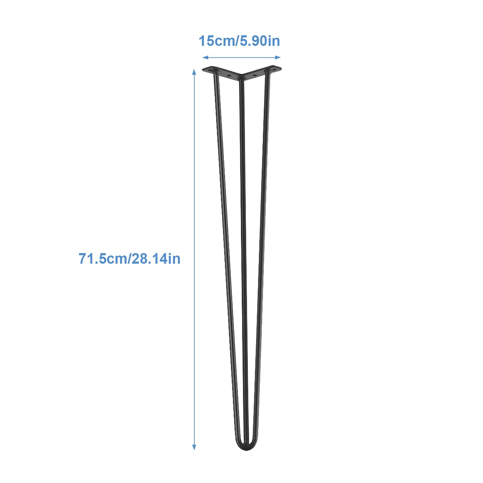Ejoyous Home Improvement pieds table métal 71cm x4
