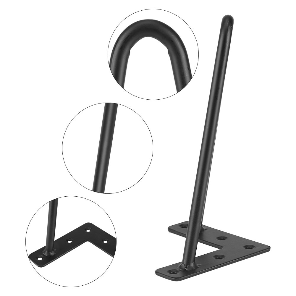 Ejoyous Home Improvement Tool pied table épingle 72 cm noir lot 4 métal