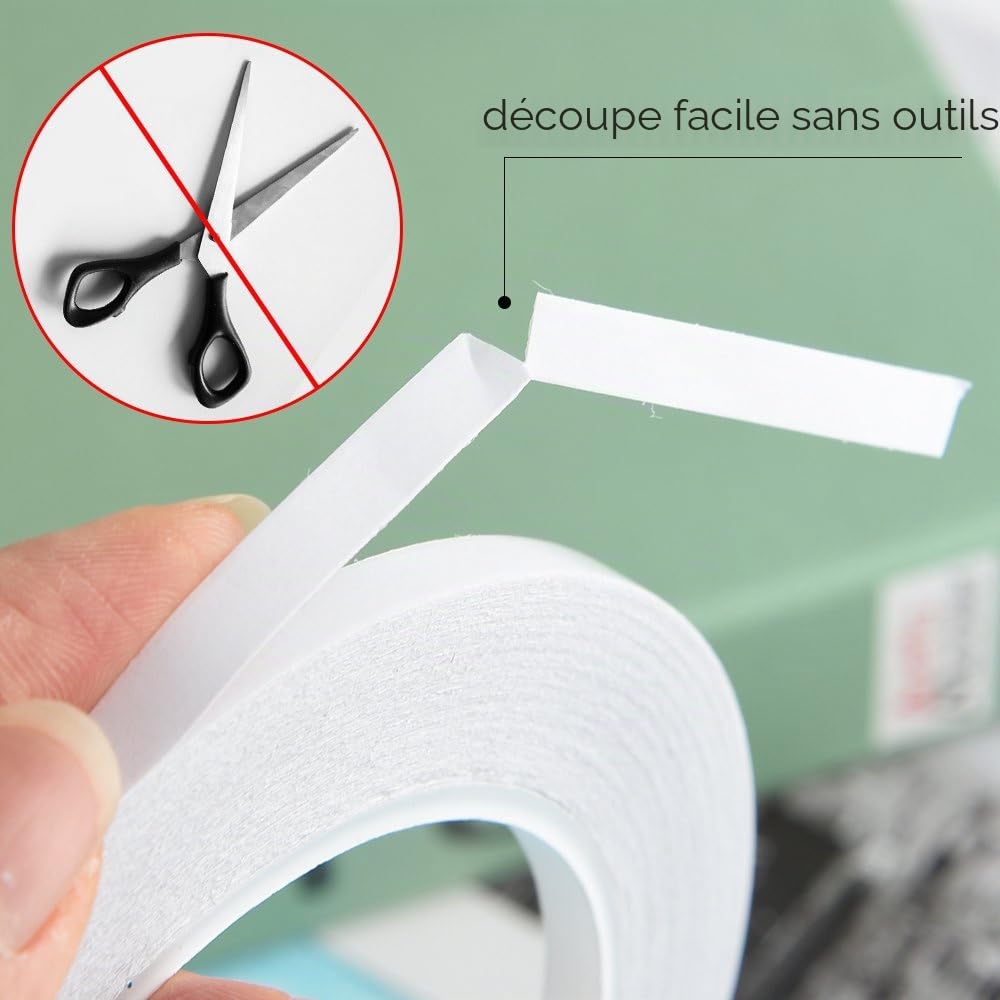 FEPITO Lot 3 Ruban Double Face 6mm x 30m Bureau