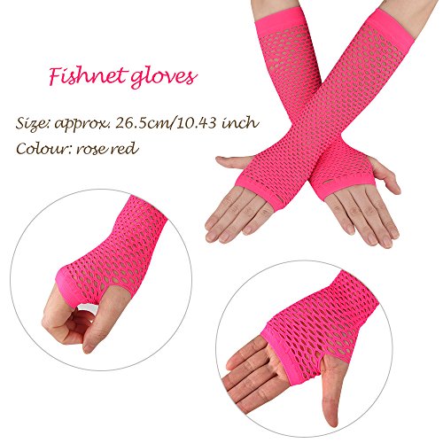 FEPITO Kit 18 Accessoires Années 80 Fluo Déguisement