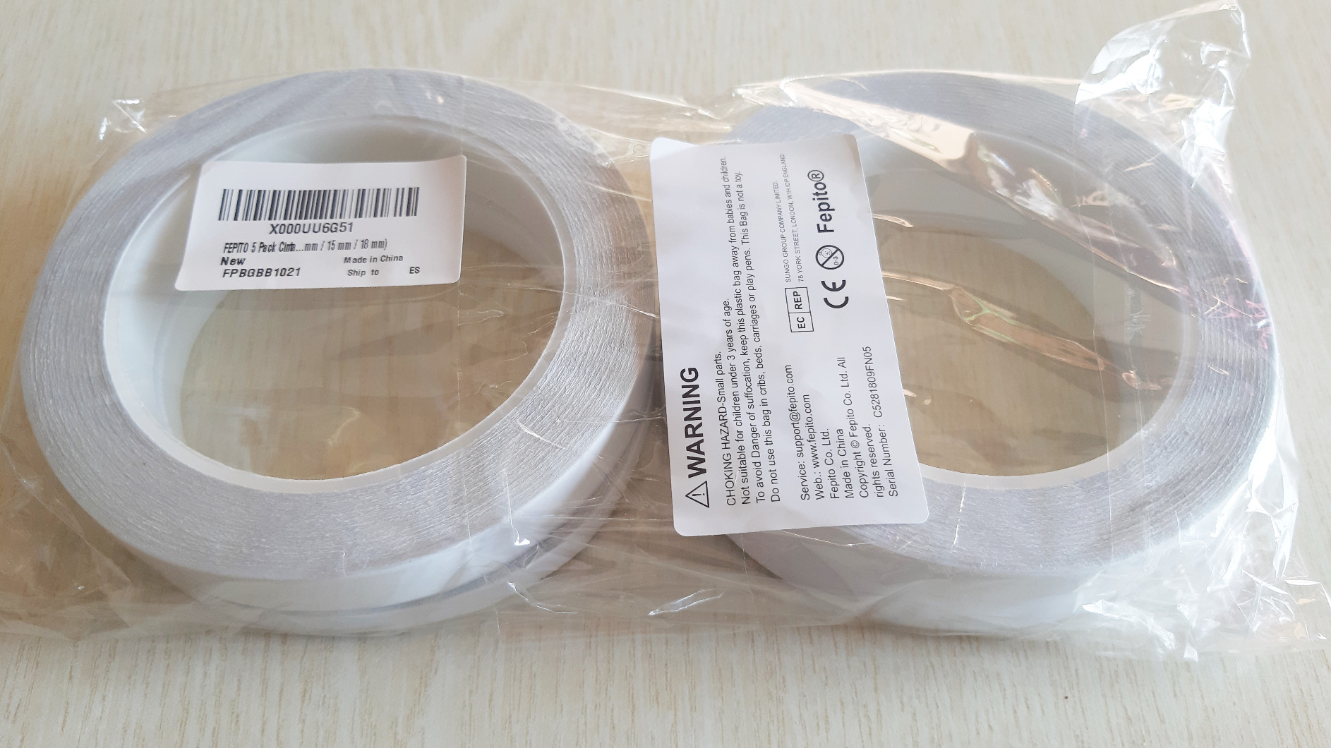 FEPITO Adhesive Tapes ruban double face 5 rouleaux 25 m
