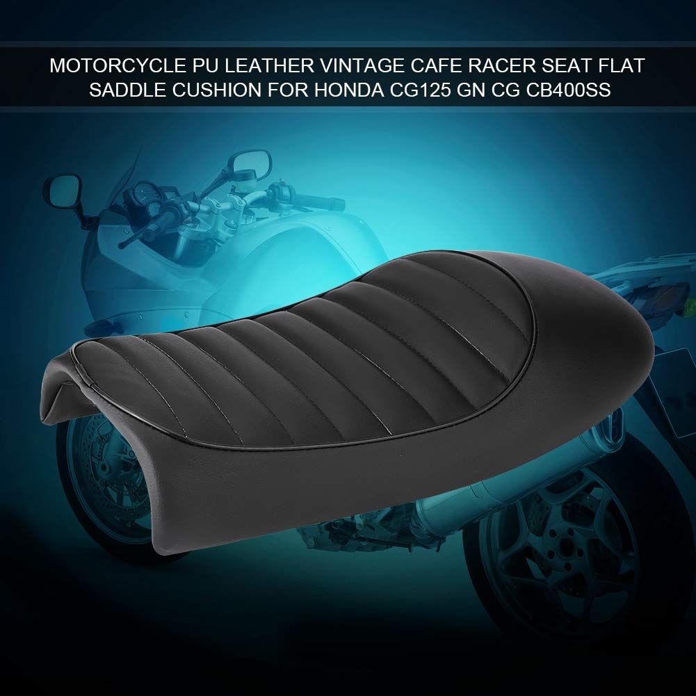 Ejoyous Selle moto cuir PU 53cm noir style B