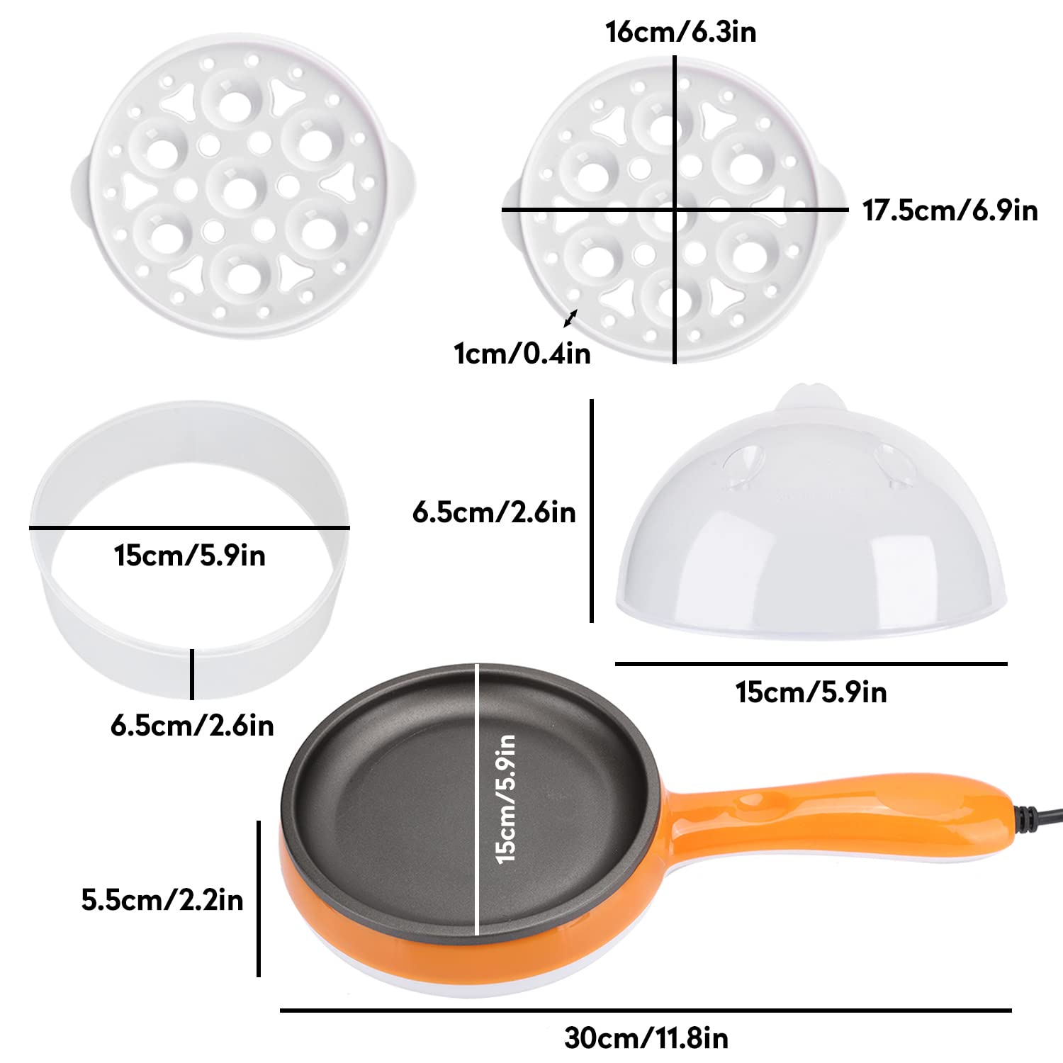 Tissting Mini Poêle Électrique Antiadhésive 220V