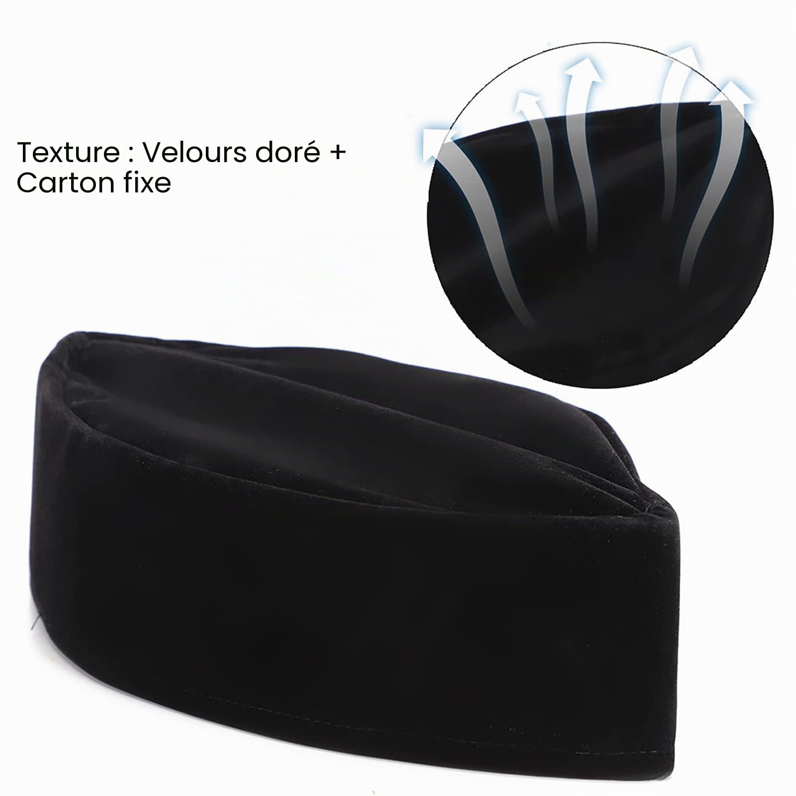 Tissting Chapeau musulman velours noir 59 cm homme