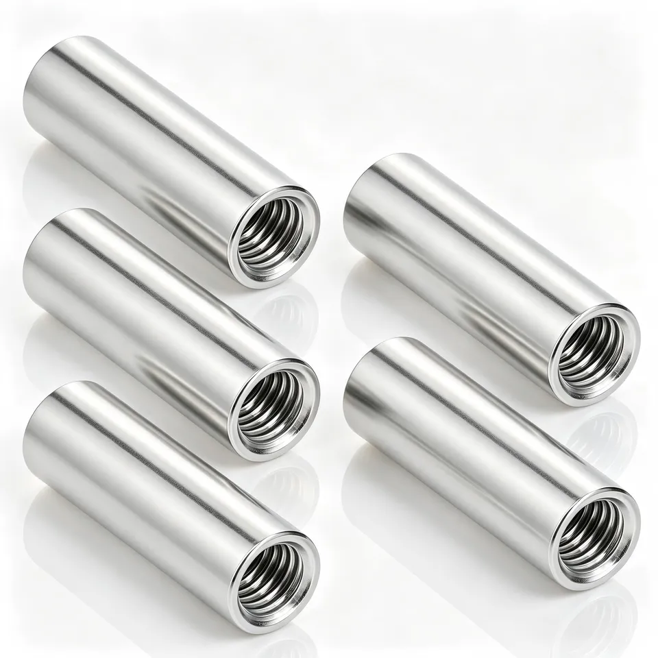 Tissting Écrous Jonction Ronds M12x1.75 50mm Inox Lot 5