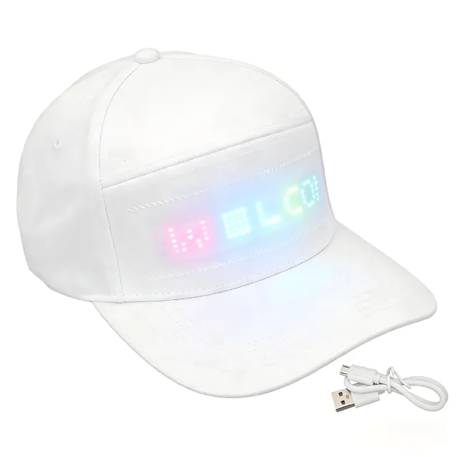 Tissting Casquette LED Bluetooth Blanche Coton