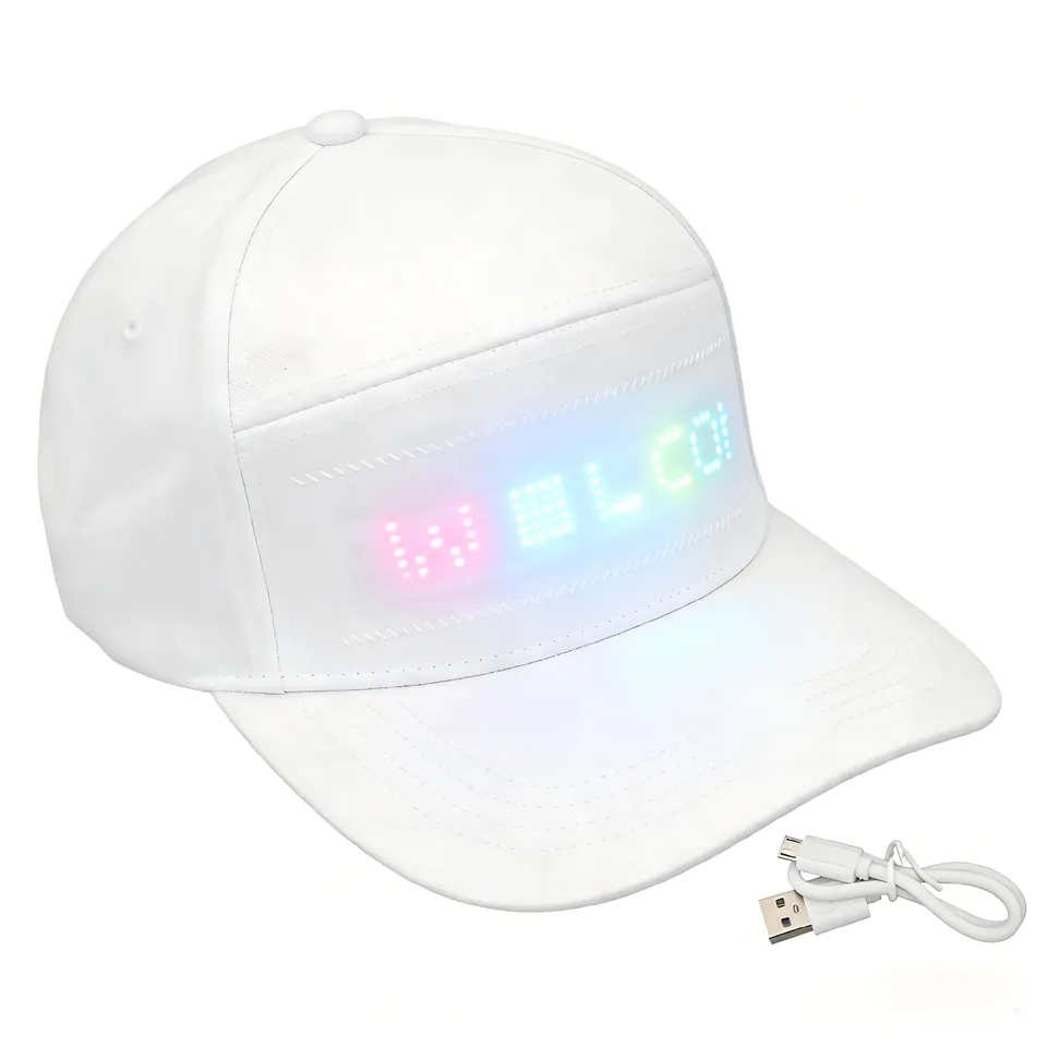 Tissting Casquette LED Bluetooth Blanche Coton