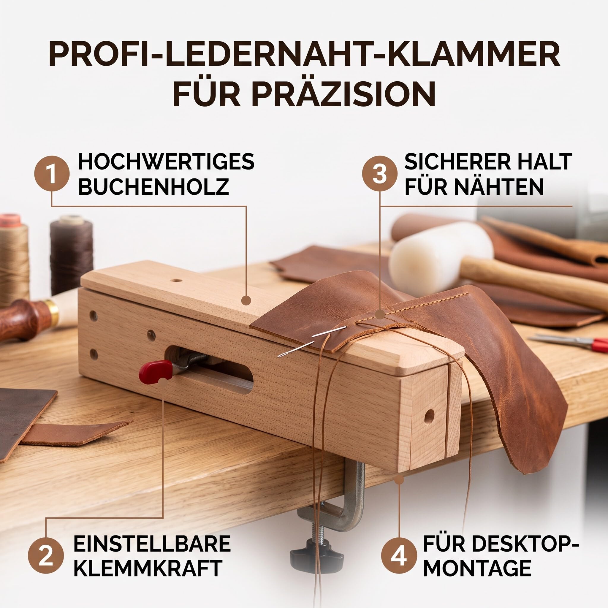 Ejoyous Home Improvement Tool pince cuir hêtre 360°