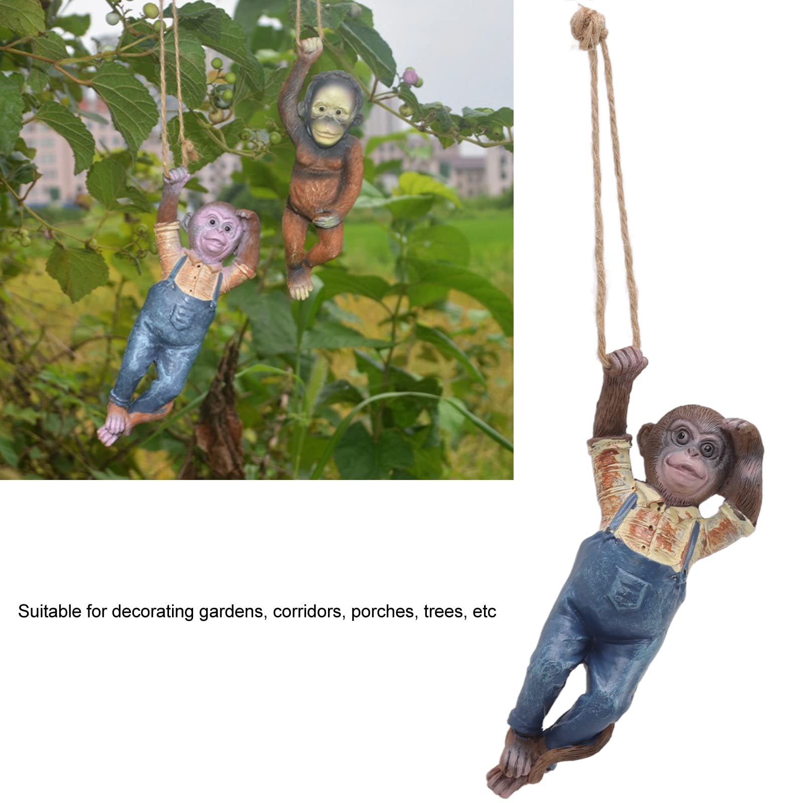 Tissting Statue singe jardin résine suspendue extérieur