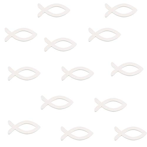 FEPITO Party Decorations poisson bois blanc 3,5 cm 100 pcs